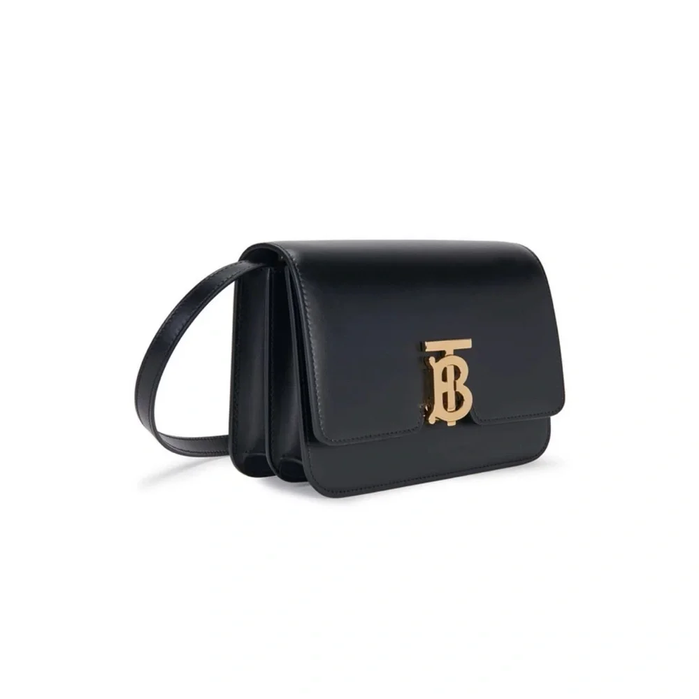 Burberry TB Black Leather Small Bag 90% new - Picture 1 of 4